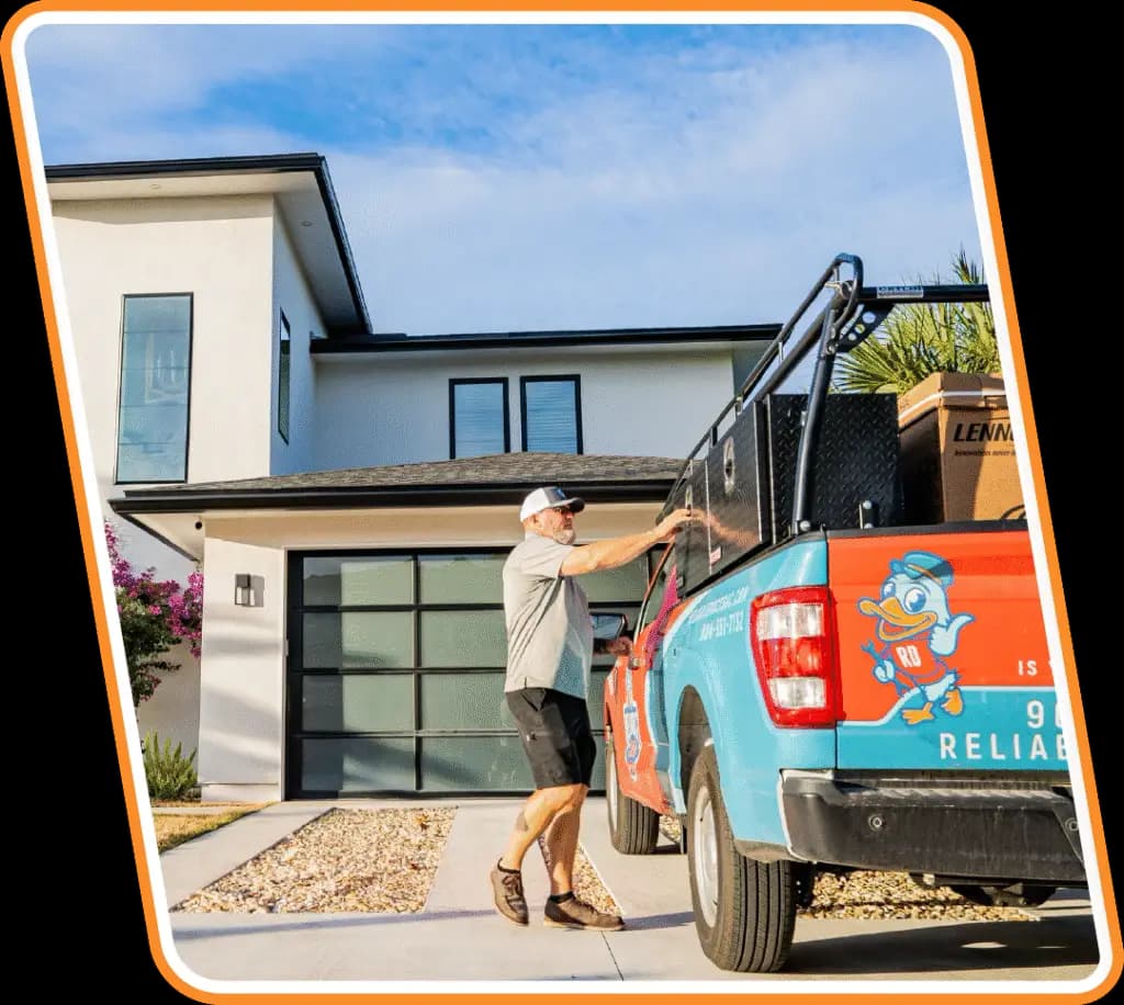 Reliable Ducts service truck outside a Jacksonville, FL home