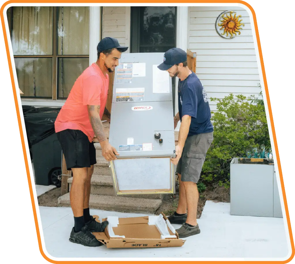Reliable Ducts technicians installing new air conditioning unit for Jacksonville homeowner
